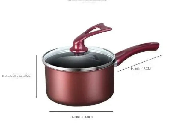 18cm Non-stick Milk Pot Baby Complementary Food Baby Small Milk Pot, Porridge Hot Milk Noodle Pot Soup Pot Small Wok