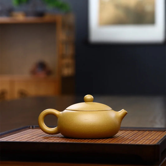 190cc Chinese Yixing High-end Purple Clay Teapot Famous Artists Handmade Tea Pot Raw Ore Section Mud Beauty Kettle Zisha xishi