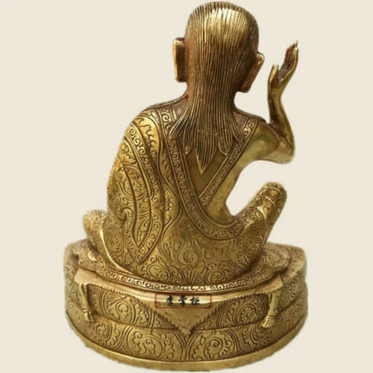 19cm Bronze Buddha Auspicious Milarepa Respect Buddha Statue Milarepa