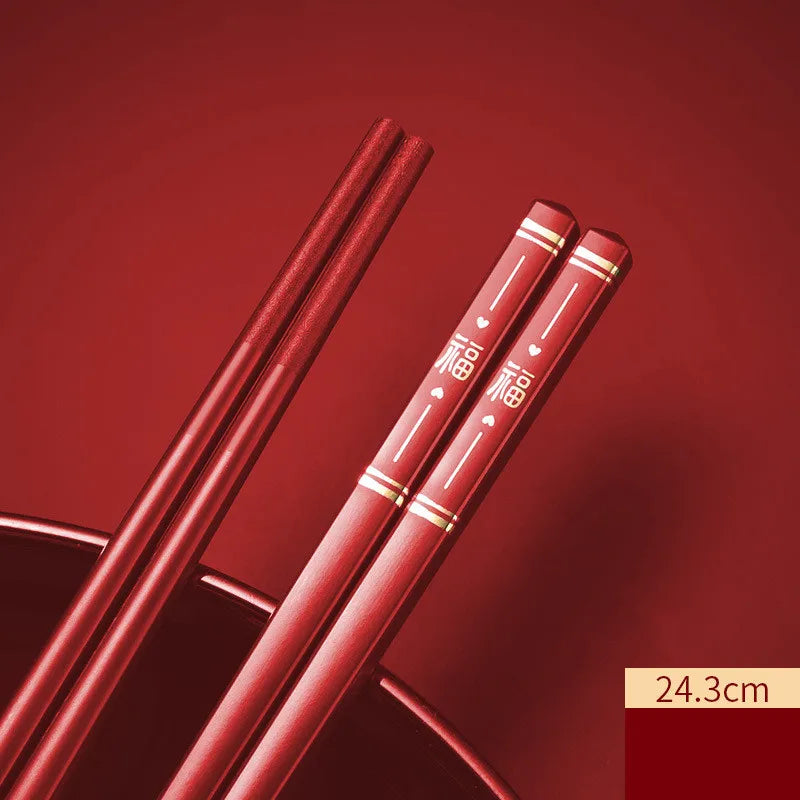 1Pairs Reusable Japanese Chinese Chopsticks Food Sushi Sticks Reusable Chopsticks Set Metal Alloy Tableware Family Chopstick