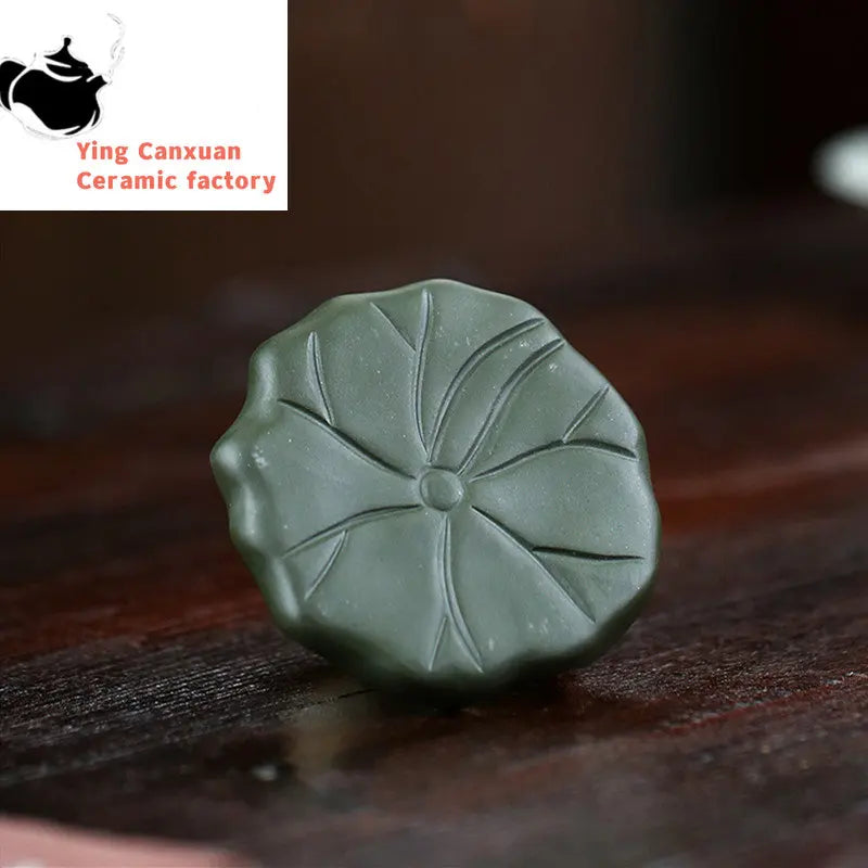 1Pcs Creative Purple Clay Tea Pet Ornaments Teapot Lid Holder Household Tea Tray Decorations Tradition Tea Set Handmade Crafts