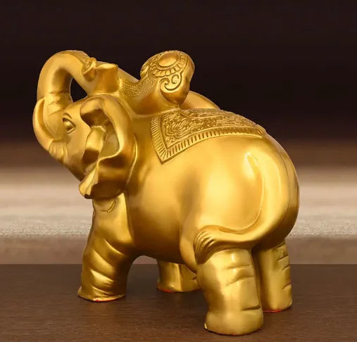 1pairs Copper Elephant Ornaments Auspicious Living Room Wine Cabinet Decor Home Store Crafts Gifts