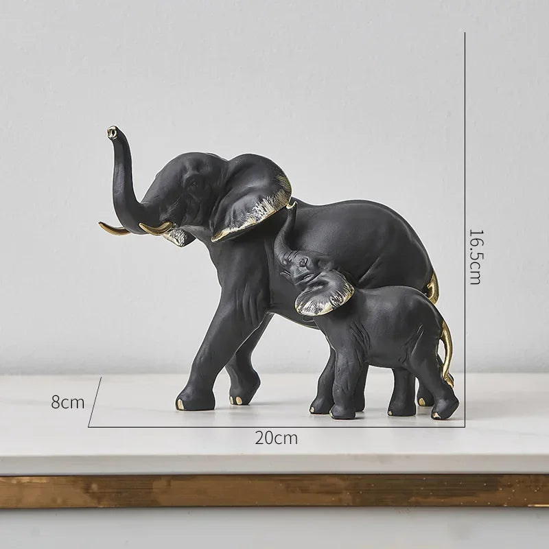 1pairs Creative Modern Decor Animal Resin Elephant Statues & Figurines Sculpture Living Room Table Ornaments Crafts