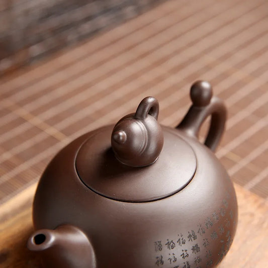 1pc Handmade Tea Set Customized Authentic Yixing Tea Pot Purple Clay Xishi Filter Teapot Beauty Kettle Give Someone A Gift 180ml