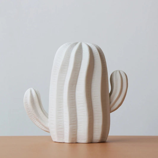 1pc White Ceramic Cactus Statue Matte Porcelain Cacti Ornament Christmas Home Decor Figurines Best Gift for Wedding