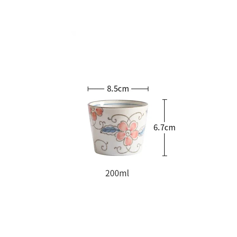 1pcs Retro Japanese Ceramic Tea Cup Porcelain Kung Fu Tea Bowl Sake Cups Coffee Mug Household Afternoon Teacup Wholesale