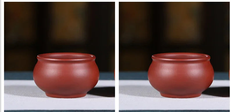 2 Pcs/set Authentic Yixing Handmade Purple Clay Teacup Travel Portable Meditation Cup Tea Bowl Master Cup Chinese Zisha Tea Set