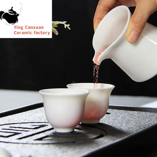 2 pcs/lot High quality Chinese Ceramic Tea Cups A variety of styles Light transmission pure white tea bowl Single cup Teaware