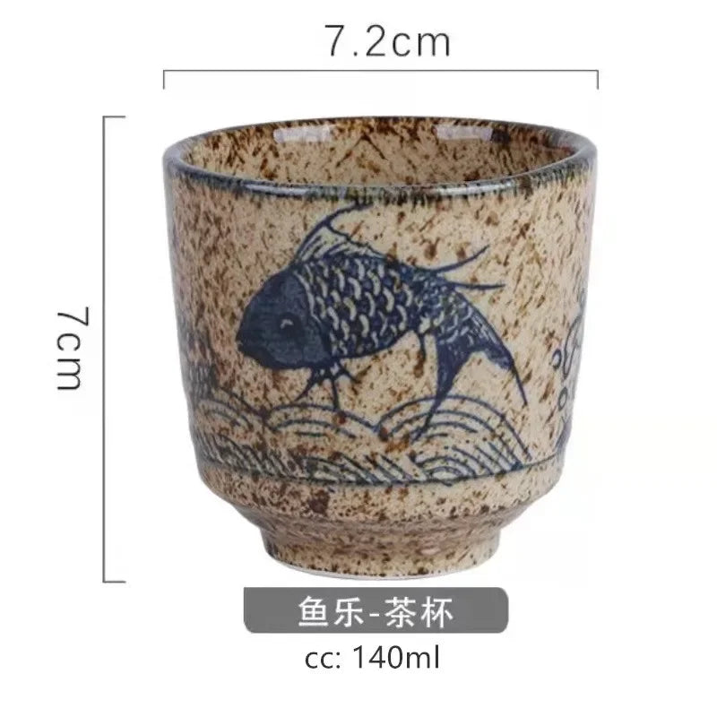 2 pcs/set Japanese Ceramic Teacup Coffee cup Retro Handmade Tea Bowl Chinese Tea set Accessories Personal Single Cup Drinkware