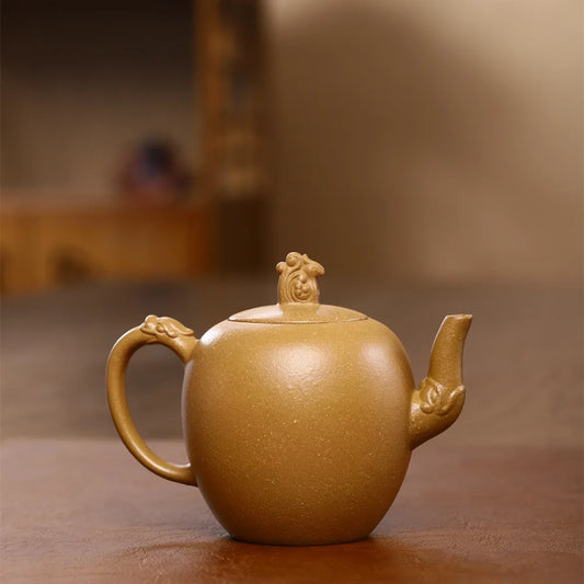 200ML Small Capacity Real Handmade Yixing Kettle Raw Ore Duan Mud Clay Teapot Golden Teaware Kun Fu Zisha Tea Pot