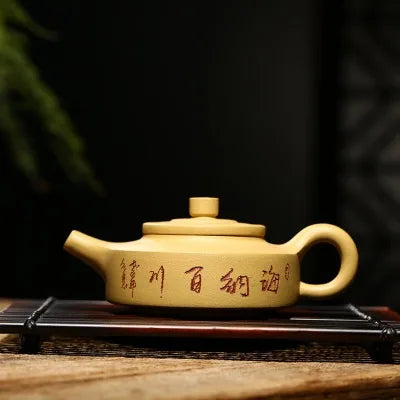 200cc China Yixing Purple Clay Teapot Kung Fu Tea Set Zhoupan The Teapot Is Engraved With All The Rivers Into The Sea