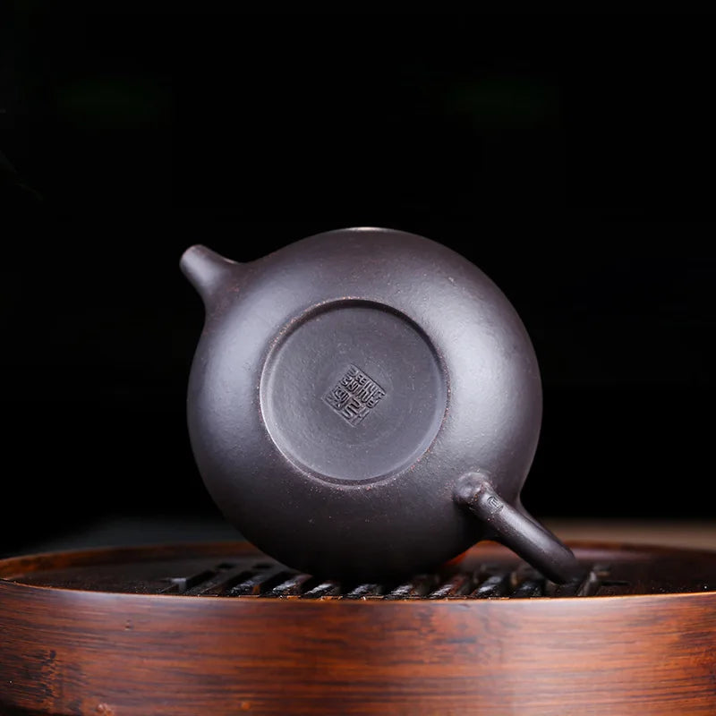 200cc Yixing Purple Clay Teapot Master Hand Carved Peony Xishi Tea Pot Filter Kettle Chinese Authentic Zisha Tea Set Puer Teapot