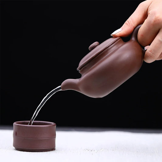 200cc vintage Chinese Yixing Purple Clay Teapot Household Filter Beauty Kettle Handmade Tea Infuser Custom Zisha Tea Set