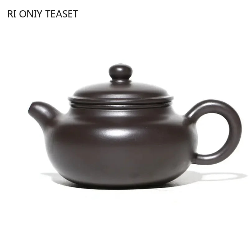200ml Authentic Yixing Purple Clay Teapot Famous Artists Handmade Antique Tea Pot Raw Ore Black Mud Kettle Chinese Zisha Tea Set