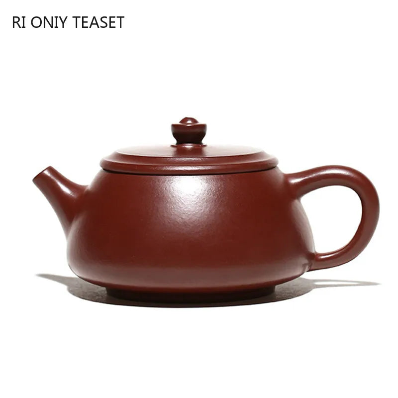 200ml Chinese Yixing Purple Clay Teapot Handmade Stone Scoop Tea Pot Raw Ore Purple Vermilion Mud Kettle Authentic Zisha Tea Set