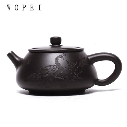 200ml Yixing Purple Clay Stone Scoop Teapot Handmade Filter Beauty Tea Pot Zisha Black Mud Tea Maker Chinese Teaware Supplies