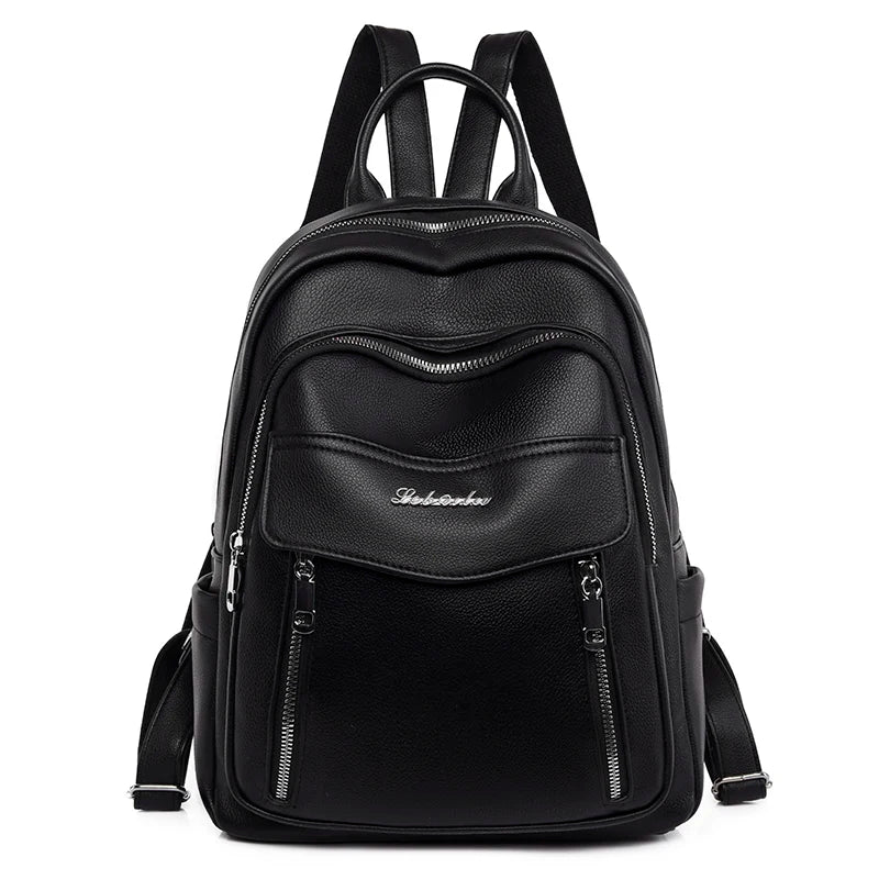 2022 Fashion High Quality Leather Backpack Four Seasons Travel Waterproof Anti Theft Backpack Famous Women's Designer School Bag