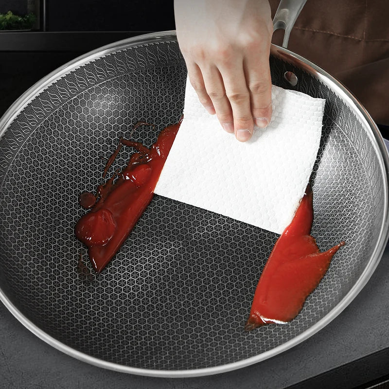 2022New Kitchen Wok Non Stick Pan Fried Steak Cooking Tools 316 Stainless Steel Frying Pan Induction Cooker Gas Stove General