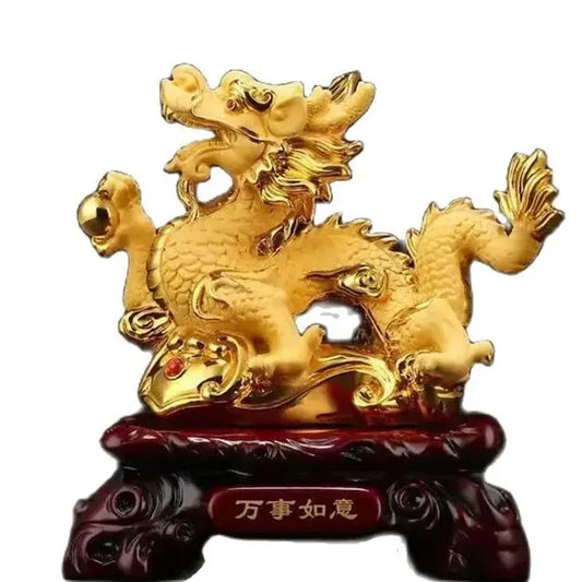 2023 Free shipping resin dragon bead handicraft furnishing articles Prosperous home decoration decoration mascot fengshui statue
