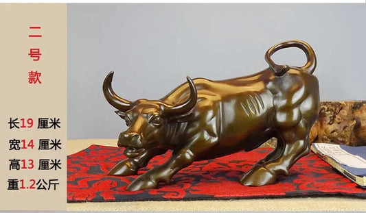 2023 Good luck HOME Company shop financial Mascot business decorative Stock market bull Wall Street bull bronze statue M size