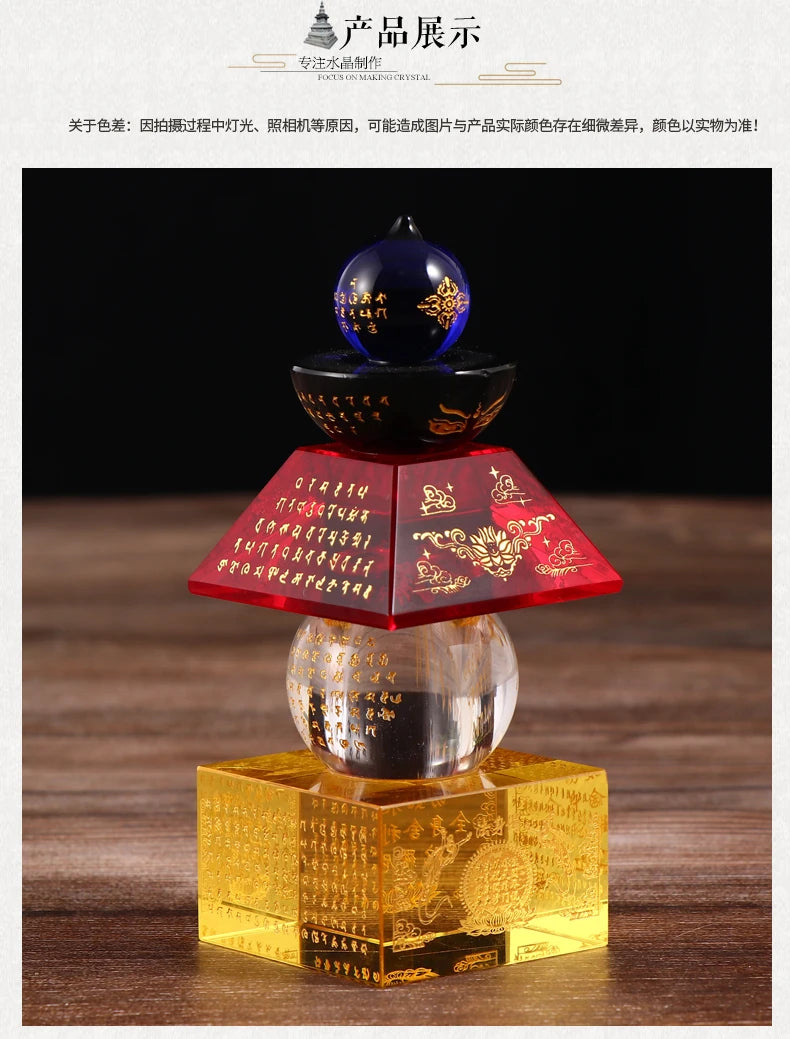 2023 HOME CAR Altar Buddhist safety healthy talisman Amulet crystal buddha Pagoda tower Sacred Sarita stupa Manna bottle