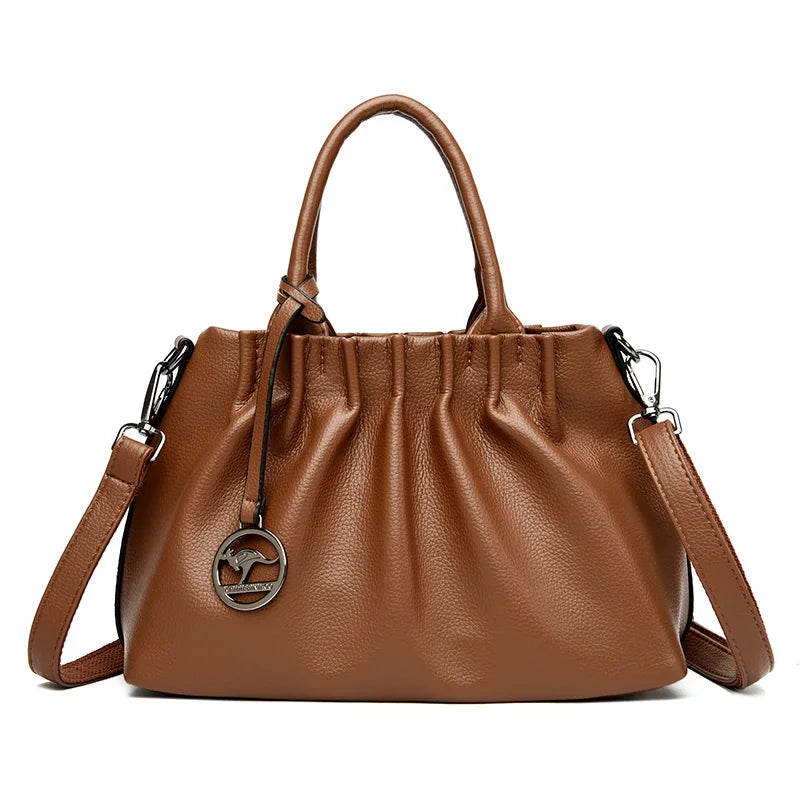 2023 High Quality Soft Leather Women's Shoulder Crossbody Bags Designer Large Capacity Handbags Luxury Female Messenger Tote Sac