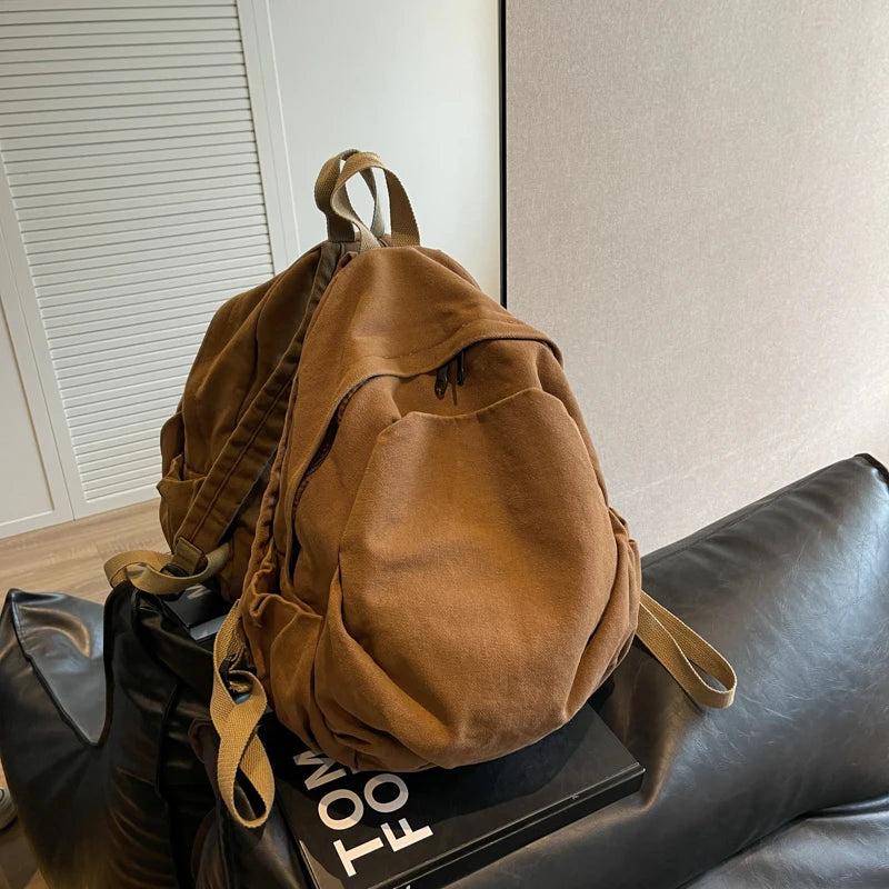 2023 New Canvas Backpack Schoolbag For Teenage Girls Boys Woman Man Laptop Travel Rucksack Mochilas High Quality