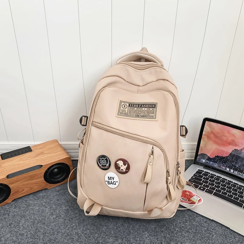 2023 New Fashion Nylon Women's Backpack Multi-Pocket Cute Student Book Bag Female Travel Kawaii School Bag For Teenage Girl Boys