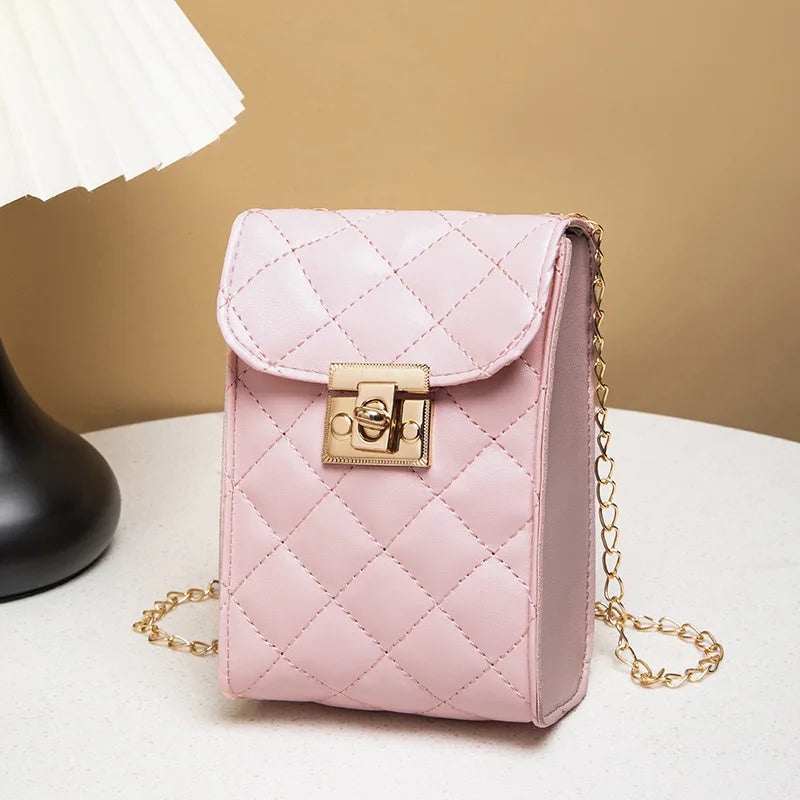2023 New Fashion Women's Messenger Bags Mini Chain Mobile Phone Bag Trend Female Single Shoulder Bag Purse Designer Luxury Bolso