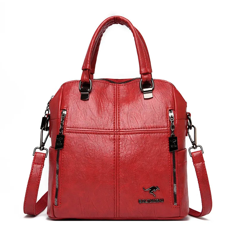 2023 New High Quality Leather Backpack Women Shoulder Bags Multifunction Travel Backpack School Bags for Girls Bagpack Mochila
