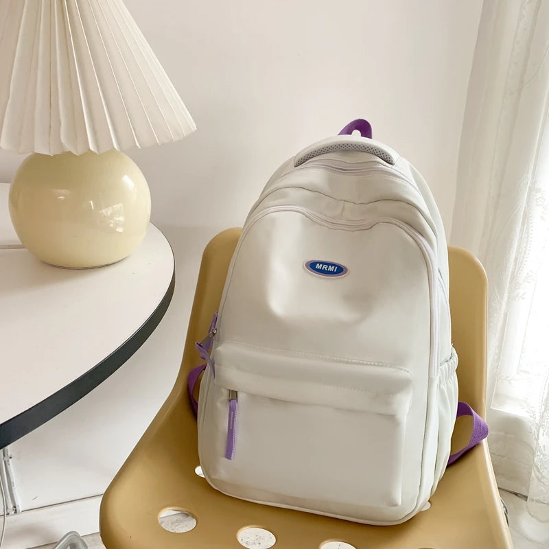 2023 New Solid Color Woman Backpack Black Color Student Schoolbag For Teenage Girls Boys Female Rucksack High Quality Book Bag