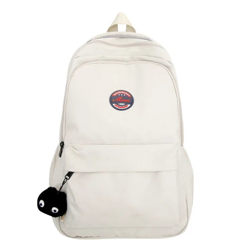 2023 New Unisex Large Capacity Student Backpack Korean Solid Color Boys Girls Book Pack Nylon Waterproof Travel Bag Schoolbag