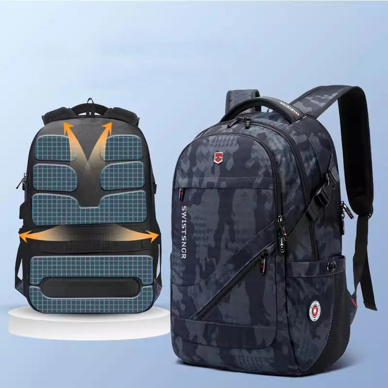 2023 New Waterproof Man Backpack Fit 17inch Laptop USB Charging Backpack Women Oxford Travel Male Bag Vintage School Bag Mochila
