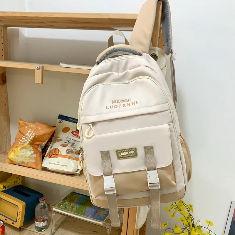 2023 Trendy Book Bag High Capacity Cool Women Fashion Laptop College Backpack Girl Nylon Female Travel School Bag Kawaii Student