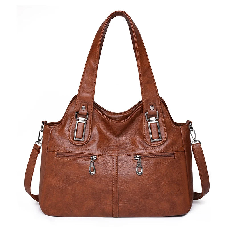 2023 Women High Quality Leather Shoulder Bag Top-handle Bags Casual Large Capacity Messenger Bags Luxury Designe Ladies Handbags
