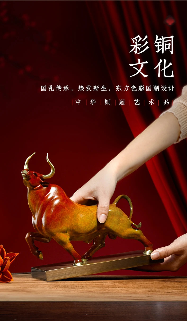2023 high grade Good luck Royal Wealth Financial BULL mascot HOME OFFICE company decoration bring wealth money bronze Sculpture