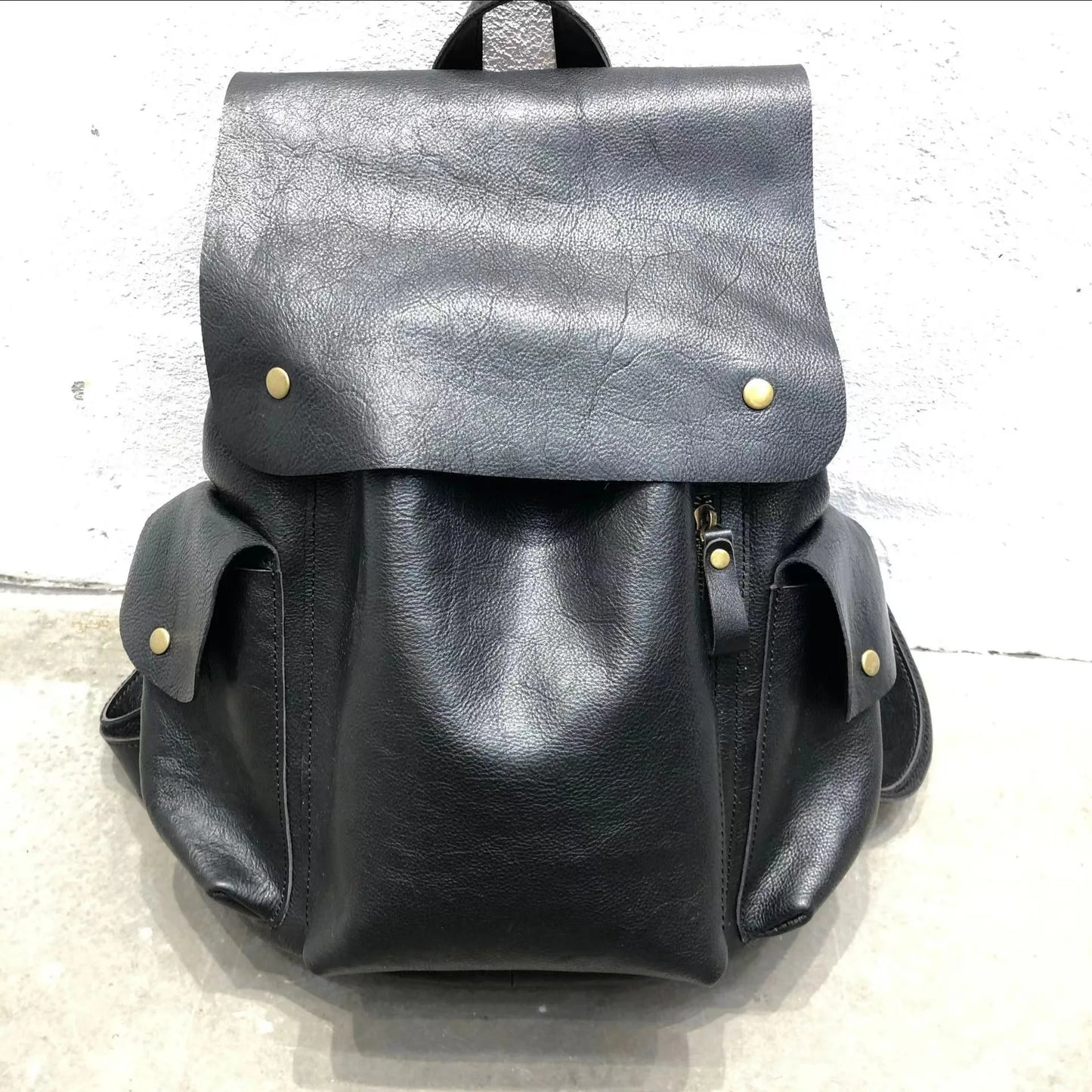 2024 Autumn New High-capacity Bags Vintage Fashion Genuine Leather Backpacks Women Y2k Grunge Zipper Handbags for Women