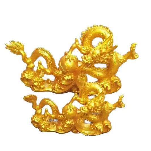 2024 Free shipping resin dragon bead handicraft furnishing articles Prosperous home decoration decoration mascot Fengshui statue