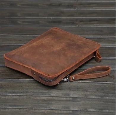 2024 Genuine Briefcase Fashionable Men Leather Business Laptop Bag crazy horse 100% genuine leather mens laptop messeng
