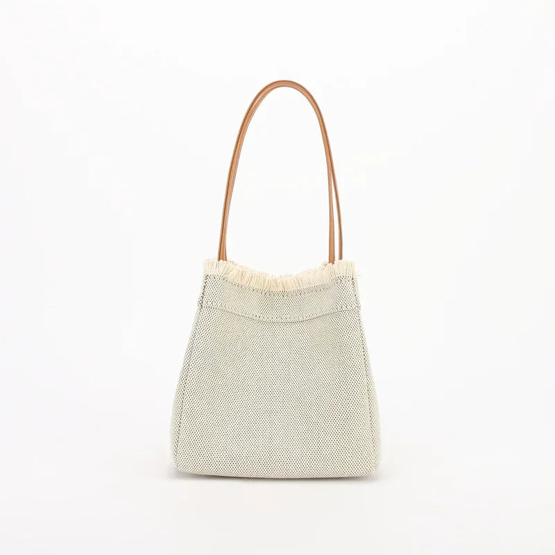 2024 Minority Simple Denim Canvas Bags Large Capacity Portable Bucket Bag Fashion All-match Bolsos Mujer Chic Purses Clutch