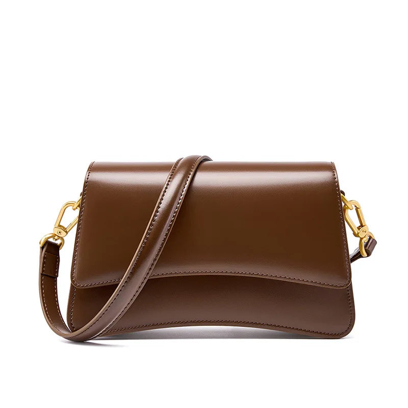 2024 New All-match One Shoulder Crossbody Bag High Quality Cowhide Niche Underarm Handbags French Style Commuter Elegant Bolsas