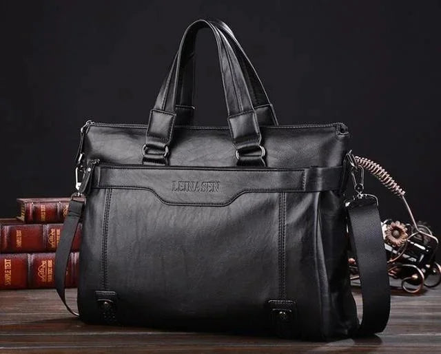 2024 New Briefcase Fashion men's PU Leather Men Bags Business Brand Male Briefcases Hands laptop bag High Quality