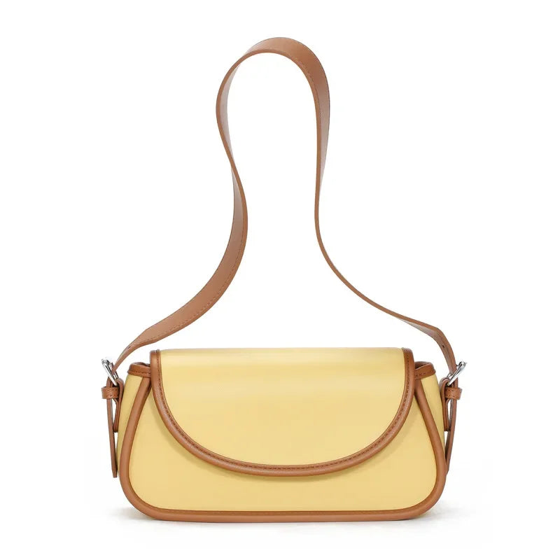2024 New Genuine Leather Fashion Korean Women's Bags Niche Crossbody Shoulder Underarm Bag Luxury Designer Handbag