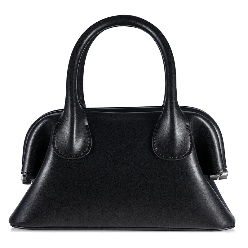 2024 New Korean Vintage Genuine Leather Women Bags Fashion All-match Top-Handle Bags Y2k Grunge Shoulder Crossbody Bag