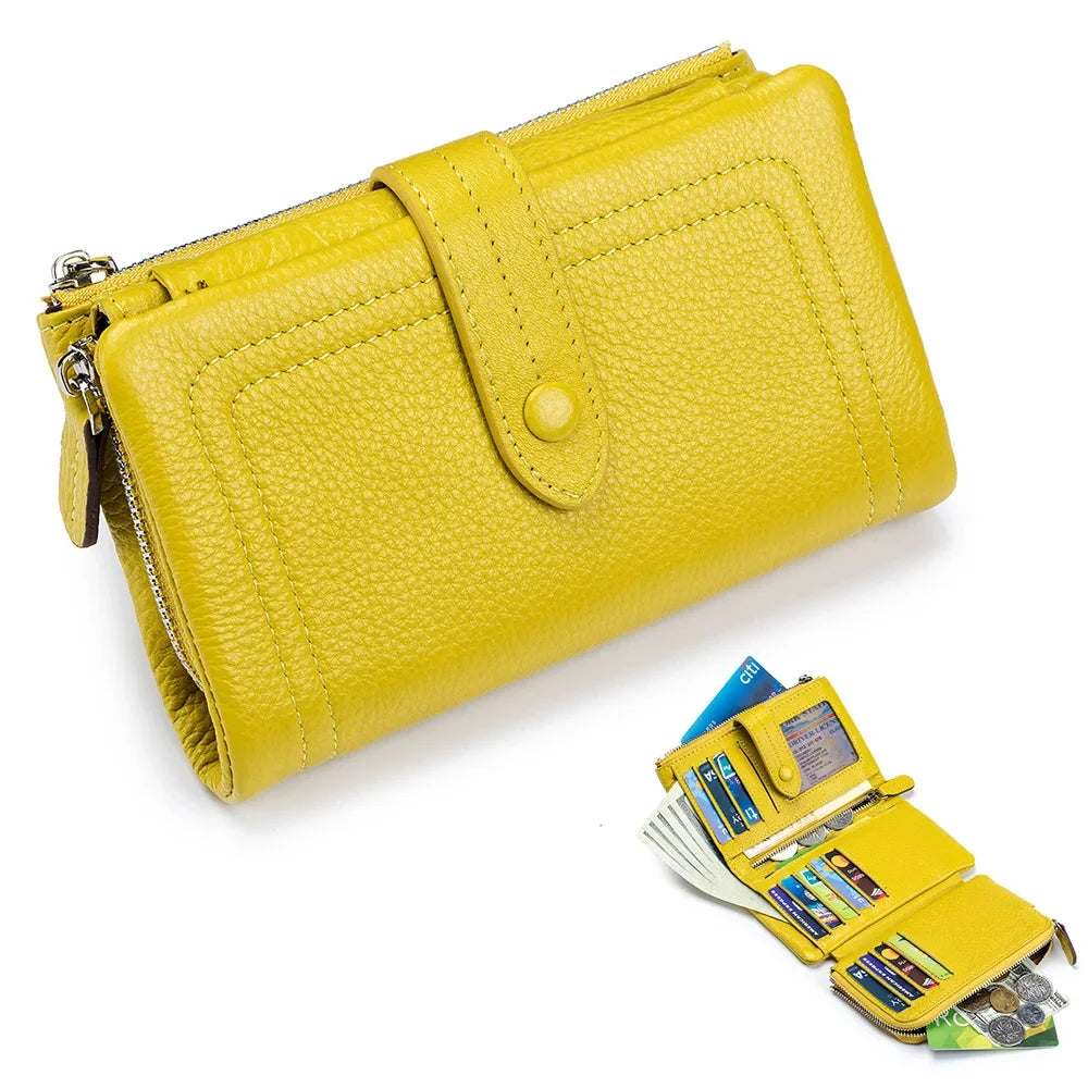 2024 New Soft Senior Sense Short Large Capacity Leather Fashion Folding Small Purse Multi-card Card Bag