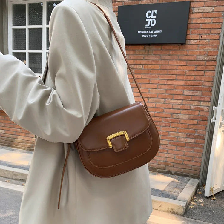 2024 New Spring Summer All-match Crossbody Bag Elegant Commuter Solid Underarm Handbags Korean Niche Leisure Light Luxury Bolsas