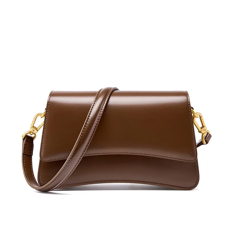 2024 New Versatile One Shoulder Crossbody Cowhide Small and Popular Dharma Stick Bag High end Underarm Women's Bag