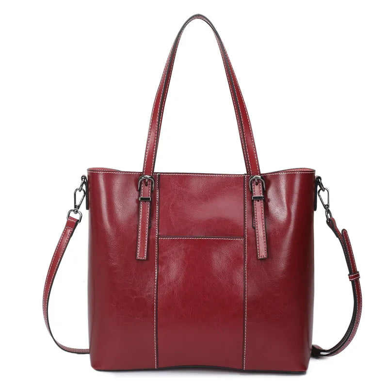 2024 New Women's Genuine Leather Tote Lady Luxury Designer Shoulder Bag Large Capacity Commuter OL Handbags Shopper Travel Bolsa
