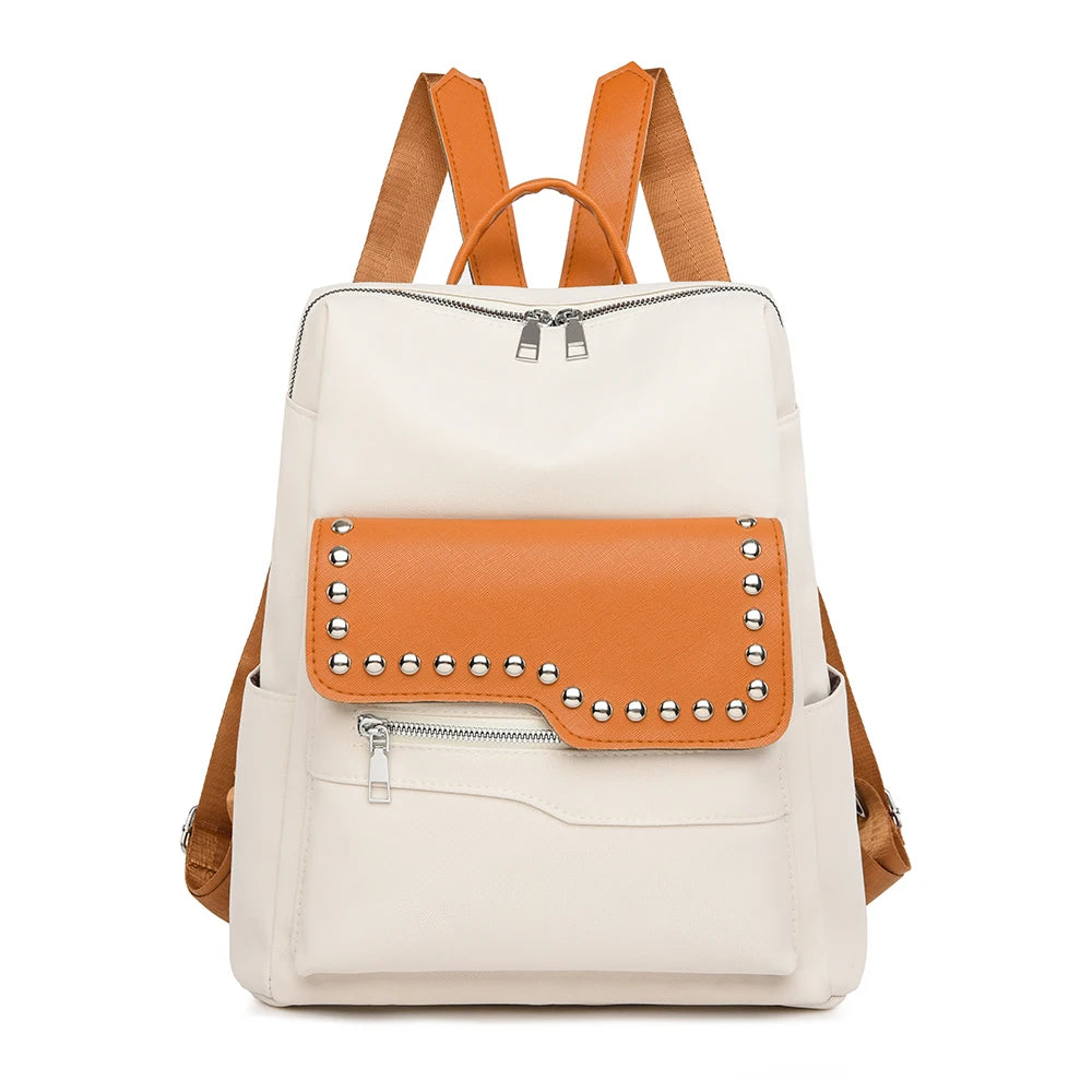 2024 New Youth High Quality School Bolsas Luxury Rivet Designer Women's Backpack Large Capacity Travel Shoulder Bags Sac A Dos