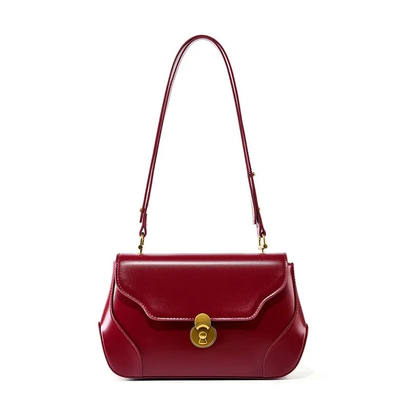 2024 Popular Light Luxury and Small Crowd Underarm Bag Women's Cowhide One Shoulder High end Feeling Bag Cross body Bride